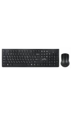 Клавиатура + мышь Oklick 250M клав черный, мышь черный USB беспроводная slim