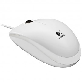 Мышь Logitech B100 Optical Mouse, 800dpi, белый, USB (910-003360)