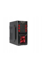 Корпус ATX BoxIT 3401BR без БП 12cm red LED fan black-red